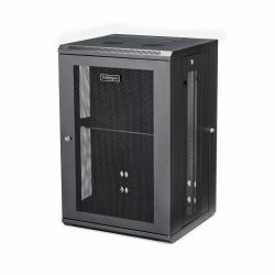 StarTech.com Armadio Rack 19" 18U a Muro - Server Rack 19 pollici a 4 montanti con cerniere - Rack Dati Ventilato con Ripiano 1U e Pannelli Laterali Rimovibili per apparecchiature dati/AV/elettroniche/informatiche 