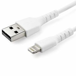 StarTech.com Cavo da USB-A a Lightening bianco da 1m di colore bianco - Robusto e resistente cavo di alimentazione/sincronizzazione in fibra aramidica da USB tipo A a Lightening - Con certificazione Apple MFi per iPad/iPhone 12 