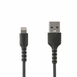 StarTech.com Cavo da USB-A a Lightening bianco da 1m di colore nero - Robusto e resistente cavo di alimentazione/sincronizzazione in fibra aramidica da USB tipo A a Lightening - Con certificazione Apple MFi per iPad/iPhone 12 