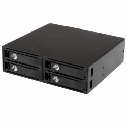 StarTech.com Backplane mobile per rack hot-swap 5,25" a 4 alloggiamenti HDD SATA/SAS da 2,5" - 6 Gbps 