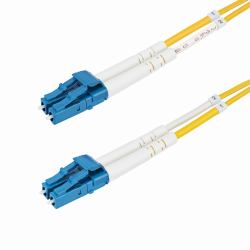 StarTech.com Cavo in fibra ottica duplex monomodale OS2 da LC a LC [UPC] da 15m, 9/125µm, 100G, Insensibile alla piegatura, Bassa perdita di inserzione, Cavo patch in fibra LSZH 