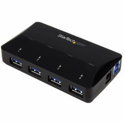 StarTech.com Hub USB 3.0 a 4 Porte con Porta di Ricarica Dedicata - 1 Porta x 2,4 Amp 