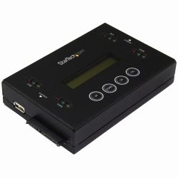 StarTech.com Docking Station per Hard Disk a 2 Slot - Duplicatore ed Eraser Standalone 1:1 con funzione Clone per Chiavette USB e Disco Rigido SSD/HDD SATA - Display LCD - TAA - Indipendente dal SO 