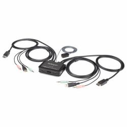 StarTech.com Switch DisplayPort KVM 4K a 60 Hz e 2 porte con cavi integrati 