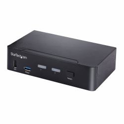 StarTech.com Switch KVM USB C, KVM DisplayPort a 2 porte con video HDR 4K 60Hz UHD, Audio da 3,5 mm, Hub USB con 4x USB HID e 2x USB 3.0 tipo A 5Gbps, Commutazione Hot Key, Compatibile con Thunderbolt 3 e 4 