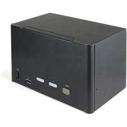StarTech.com KVM Switch DisplayPort a 2 porte e 4 monitor - 4K 60Hz UHD HDR - KVM per desktop PC 4K DP 1.2 con hub USB 3.0 a 2 porte [5Gbps] e 4 porte USB 2.0 HID, audio - Commutazione con tasti rapidi - TAA 