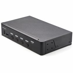 StarTech.com KVM Switch HDMI a 4 porte - Monitor singolo 4K 60Hz Ultra HD HDR - Switch KVM HDMI 2.0 per PC con 2 porte USB 3.0 Hub [5Gbps] e 4x USB 2.0 HID, Audio - Commutazione con tasti rapidi - Conforme allo standard TAA 