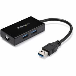 StarTech.com Adattatore USB 3.0 a Ethernet Gigabit con Hub USB a 2 porte incorporato 