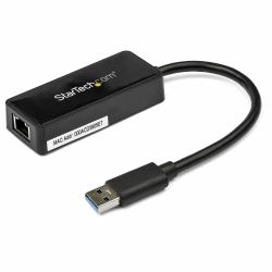 StarTech.com Adattatore USB 3.0 a Ethernet Gigabit [RJ45] - Scheda di rete NIC esterna con porta USB integrata - Nero 