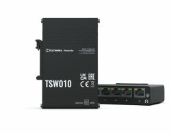 Teltonika TSW010 DIN Rain Switch 5 x Fast Ethernet [10/100] Supporto Power over Ethernet [PoE] Nero 