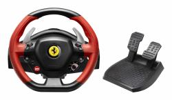 Thrustmaster Ferrari 458 Spider Nero, Rosso USB Sterzo + Pedali Xbox One 