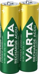Varta Recharge Accu Power AA 2600 mAh Blister da 2 [Batteria NiMH Accu Precaricata, Mignon, batteria ricaricabile, pronta all'uso] 