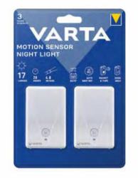 Varta Motion Sensor Night Light - Twin Pack Plug In Night-Light - Warranty: 12M