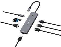 Verbatim CMH-08 USB tipo-C 5000 Mbit/s Argento 