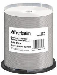 Verbatim CD-R Thermal Printable No ID Brand 700 MB 52x 100 pz 