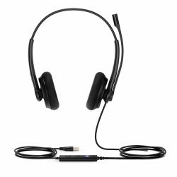 Yealink UH34 Lite Dual Teams Auricolare Cablato A Padiglione Ufficio USB tipo A Nero 