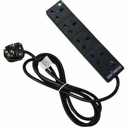 cablenet CNL 4W UK 13A SURGE PROTECT Bk 2M Lead