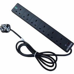 cablenet CNL 6W UK 13A SURGE PROTECT Bk 2M Lead