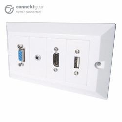 connektgear CONNEkT Gear 20-1050 Placca copripresa e copri interruttori Bianco 
