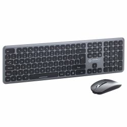 connektgear 24-0238 tastiera Mouse incluso Casa/ufficio RF Wireless QWERTY Inglese Argento, Nero  - Versione UK