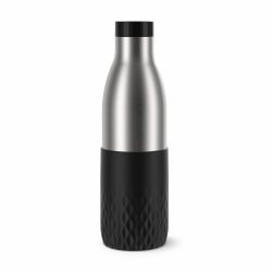 EMSA Bludrop Sleeve N3111100 borraccia Uso quotidiano 700 ml Acciaio inox Nero, Acciaio inox 