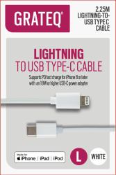 GRATEQ 85011PD cavo Lightning 2,25 m Bianco 