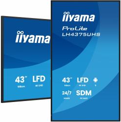 iiyama LH4375UHS-B2AG visualizzatore di messaggi Pannello piatto per segnaletica digitale 108 cm [42.5"] LCD Wi-Fi 500 cd/m² 4K Ultra HD Nero Processore integrato Android 11 24/7 