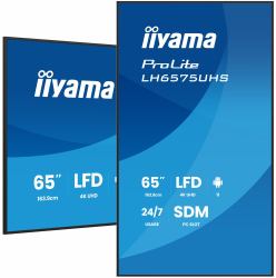 iiyama LH6575UHS-B2AG visualizzatore di messaggi Pannello piatto per segnaletica digitale 163,8 cm [64.5"] LCD Wi-Fi 500 cd/m² 4K Ultra HD Nero Processore integrato Android 11 24/7 