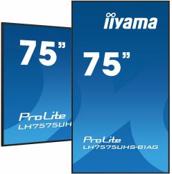 iiyama LH7575UHS-B1AG visualizzatore di messaggi Pannello piatto per segnaletica digitale 190,5 cm [75"] LCD Wi-Fi 500 cd/m² 4K Ultra HD Nero Processore integrato Android 11 24/7 