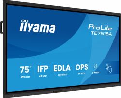 iiyama TE7515A-B2AG visualizzatore di messaggi Design chiosco 190,5 cm [75"] Wi-Fi 550 cd/m² 4K Ultra HD Nero Touch screen Processore integrato Android 24/7 