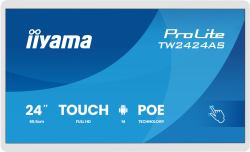 iiyama TW2424AS-W3P visualizzatore di messaggi Pannello piatto interattivo 60,5 cm [23.8"] LCD Wi-Fi 450 cd/m² Full HD Bianco Touch screen Processore integrato Android 24/7 