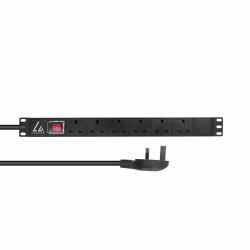 Lanview LVR-3MUK-SW-UK6 unità di distribuzione dell'energia [PDU] 6 presa[e] AC 1U Nero 