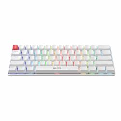 Marvo Scorpion KG933G Saber 61 Wired Mechanical RGB 60% UK Layout Gaming Tastiera [White] tastiera QWERTY Bianco  - Versione UK