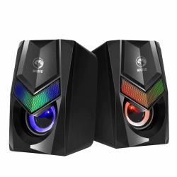 Marvo Scorpion SG-118 Gaming Speakers, Stereo Sound, USB Powered, 7 Colour RGB Lighting, 6w, 3.5mm Input, Black Nero Cablato 