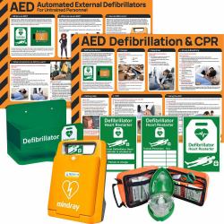 Mindray C1A AED Bundle with HypaStop Bleed Control Kit & HypaGuard Indoor Cabinet