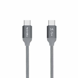 nevox 1654 cavo USB USB 2.0 2 m USB C 0,48 Gbit/s 100 W Grigio, Argento 