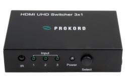 Prokord HSWUH0301 conmutador de vídeo HDMI 