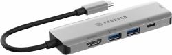 Prokord PD-MINI1-5PD replicatore di porte e docking station per laptop Cablato USB 3.2 Gen 1 [3.1 Gen 1] Type-C Argento 