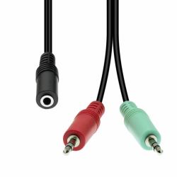 proxtend 4-Pin to 2x 3-Pin Cable F-M - Black 40cm - Warranty: 360M
