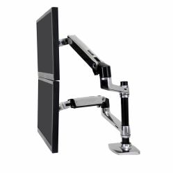 Ergotron LX Series Dual Stacking Arm 61 cm [24"] Scrivania Argento 