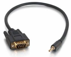 C2G 0.5m DB9 - 3.5mm m/m Nero (Legrand 0.5m Velocity[TM] DB9 Male to 3.5mm Male Adapter Cable [Lifetime warranty])