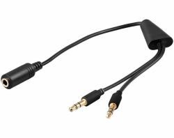 Microconnect AUDAL cavo audio 0,4 m 2 x 3.5mm 3.5mm Nero (Audio Cable, 0,4 meter - Audio adapter Cable 3.5 mm to - 2 x 3.5 mm Cable - Warranty: 300M)