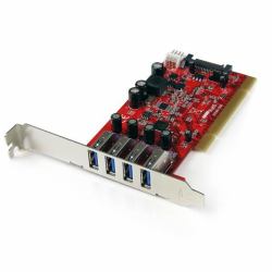 StarTech.com Scheda Pci con 4 porte USB 3.0 [5Gbps] SuperSpeed con alimentazione SATA/SP4 (QUAD PORT PCI SUPERSPEED USB 3 - CONTROLLER CARD WITH SATA POWER)