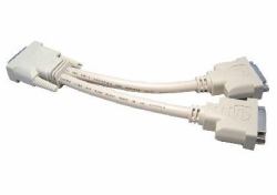 Cables Direct DV-188 cavo DVI 0,2 m DVI-D 2 x DVI Bianco (CDL 0.2m DVI-D M to 2x F Splitter)