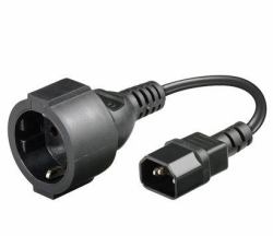 Microconnect PE130075 cavo di alimentazione Nero 0,23 m Accoppiatore C14 Schuko (Power Cord C14 -Schuko M-F - 0,23m. 3Gx1MM2, 10/16A 250V - Warranty: 300M)