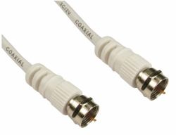 Cables Direct F M/M, 3m cavo coassiale Bianco (CDL 3m F Connector M-M - White)