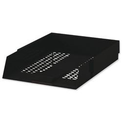 Deflecto CP043YTBLK vassoio da scrivania Polistirolo Nero (Deflecto Essentials Range Letter Tray - Black)
