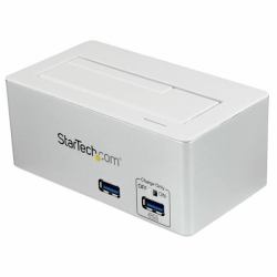 StarTech.com USB 3.0 SATA Hard Drive Docking Station SSD / HDD with integrated Fast Charge USB Hub and UASP For SATA 6 Gbps - White (USB 3.0 SATA HDD/SSD DOCK W/ - FAST CHARGE HUB UASP - WHITE)