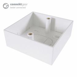 CONNEkT Gear 90-0101 Placca copripresa e copri interruttori Bianco (Single Gang Back Box Surface Mount 32mm Deep - White)