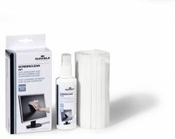 Durable SCREENCLEAN Set Panni umidi/asciutti e liquido per la pulizia dell'apparecchiatura LCD/TFT/Plasma 125 ml (Screenclean Set - Lcd/Tft/Plasma Equipment - Cleansing Wet/Dry Cloths & Liquid 125 ...